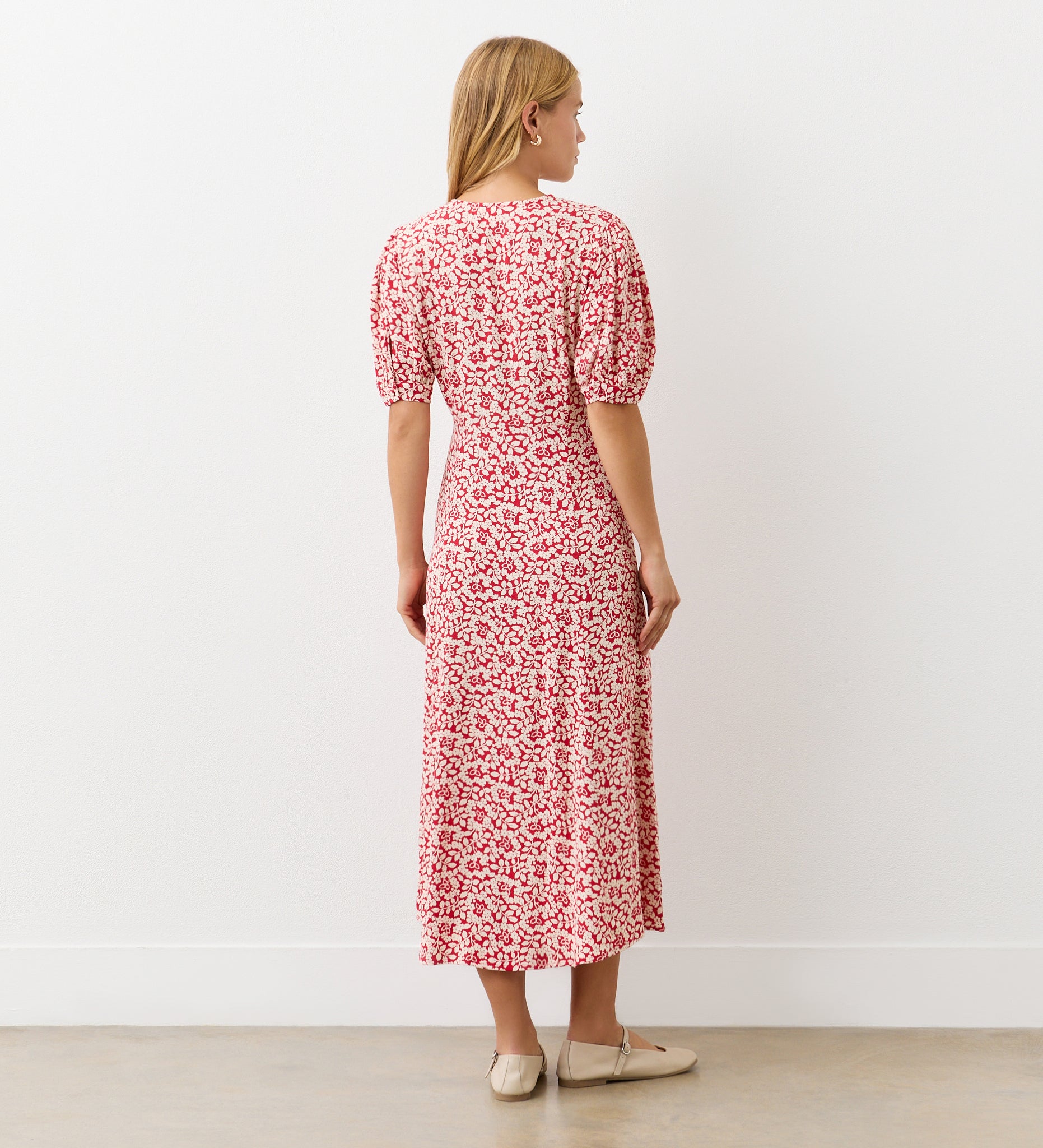 Colette Red Floral Midi Dress