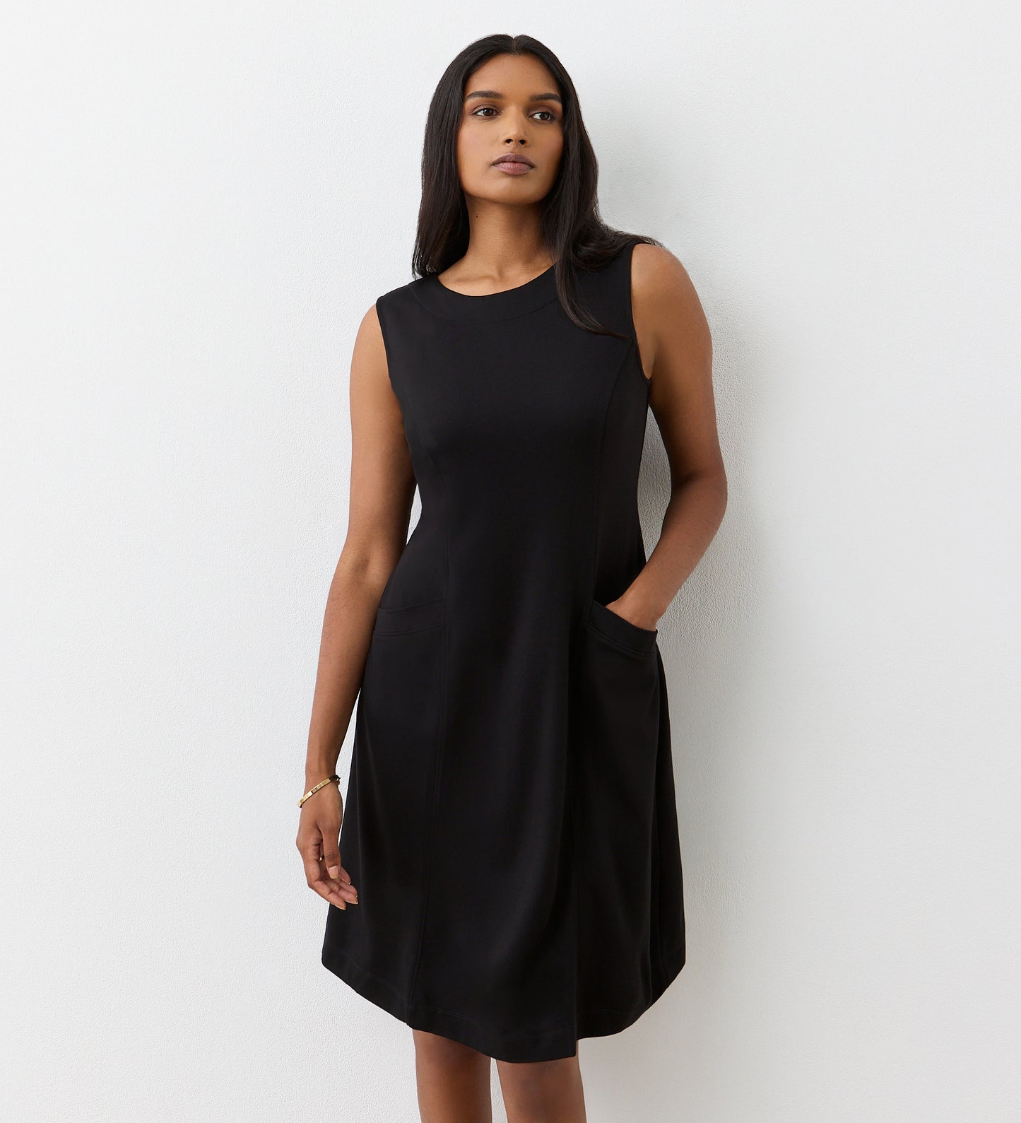 Julianne Black Ponte Midi Dress