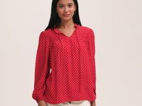 Kiya Red Crepe Polka Dot Blouse