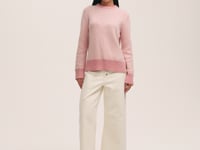 Stella Pink Chevron Cotton Crew Neck Jumper