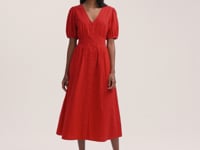 Addison Red Seersucker Midi Dress