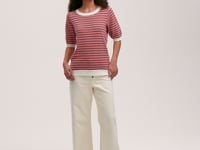 Rita Pink Stripe Short Sleeve Top