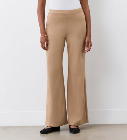 Reyna Camel Ponte Jersey Wide Leg Trouser