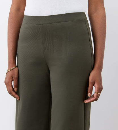 Reyna Khaki Ponte Jersey Wide Leg Trouser