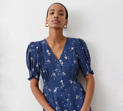 River Navy Floral Dress