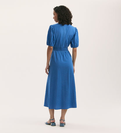 Addison Blue Seersucker Midi Dress