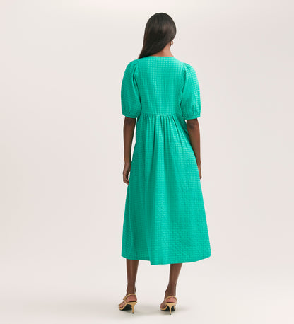 Chloe Green Seersucker Midi Dress