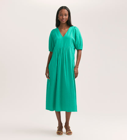 Chloe Green Seersucker Midi Dress