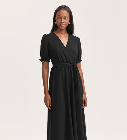 Everleigh Black Crepe Midi Dress