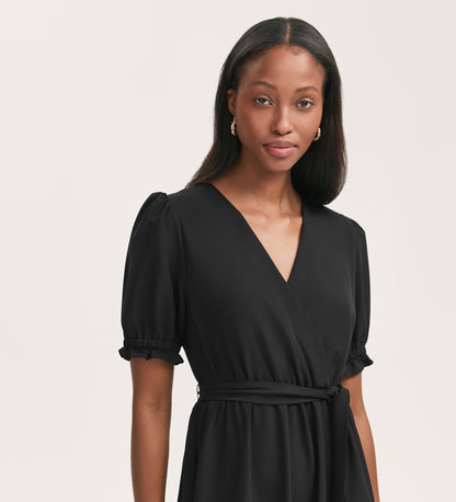 Everleigh Black Crepe Midi Dress