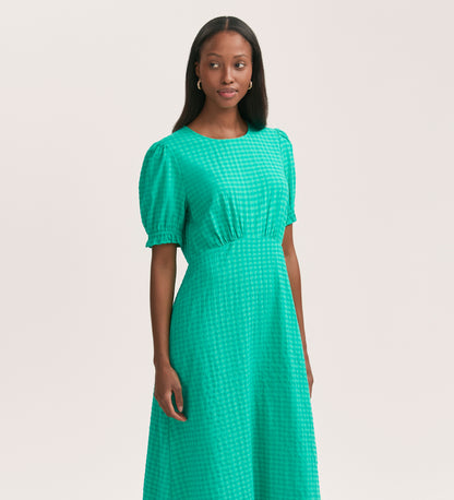 Mela Green Seersucker Midi Dress