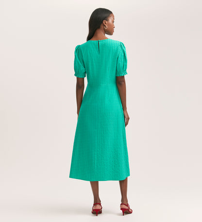 Mela Green Seersucker Midi Dress