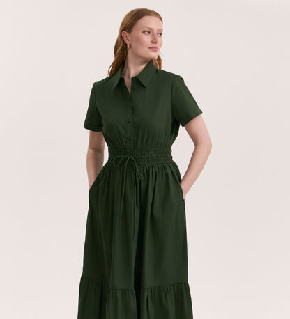 Penny Dark Khaki Midi Dress