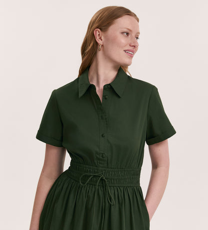 Penny Dark Khaki Midi Dress