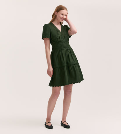 Reece Dark Khaki Knee Length Dress