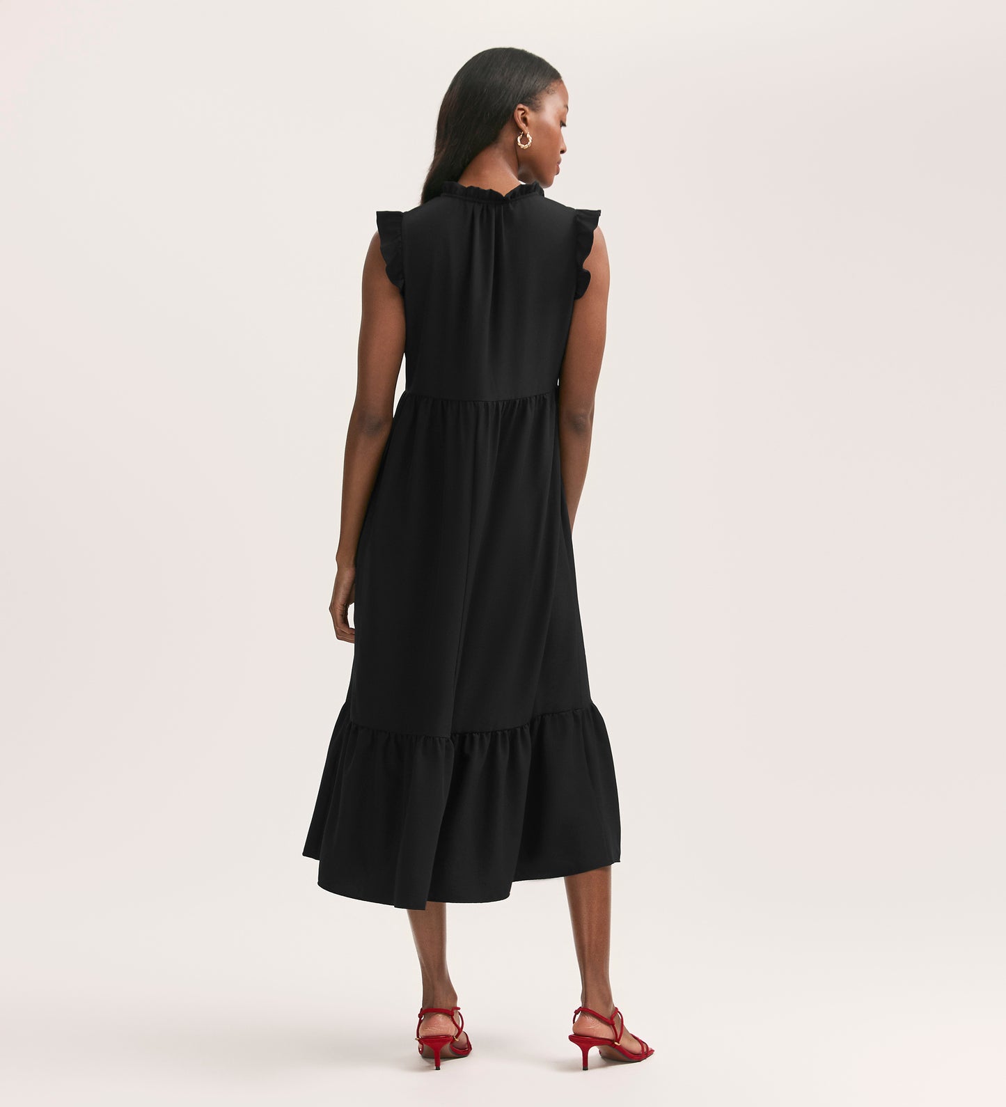 Scout Black Crepe Midi Dress