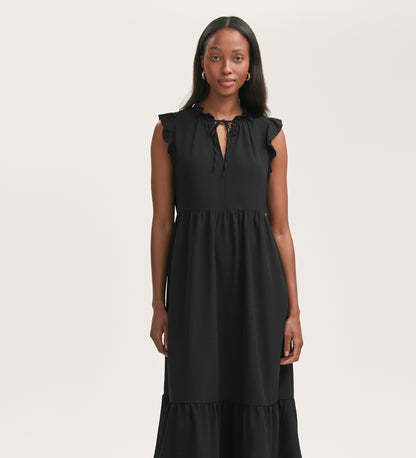 Scout Black Crepe Midi Dress