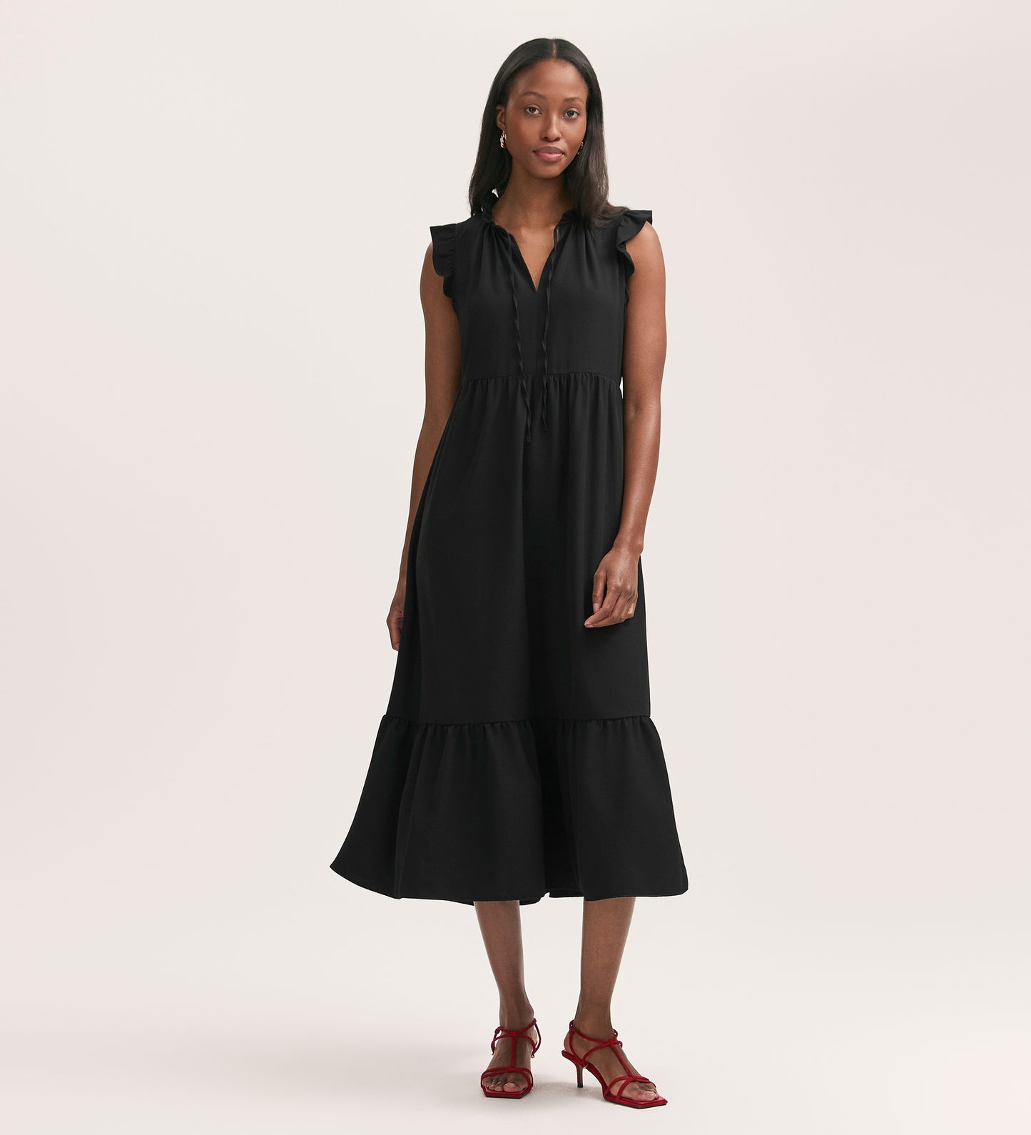 Scout Black Crepe Midi Dress