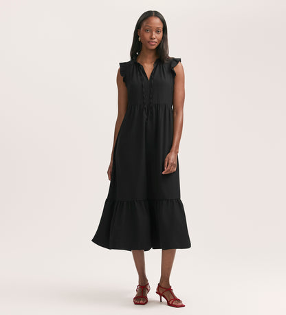 Scout Black Crepe Midi Dress