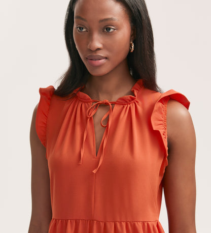 Scout Orange Crepe Midi Dress