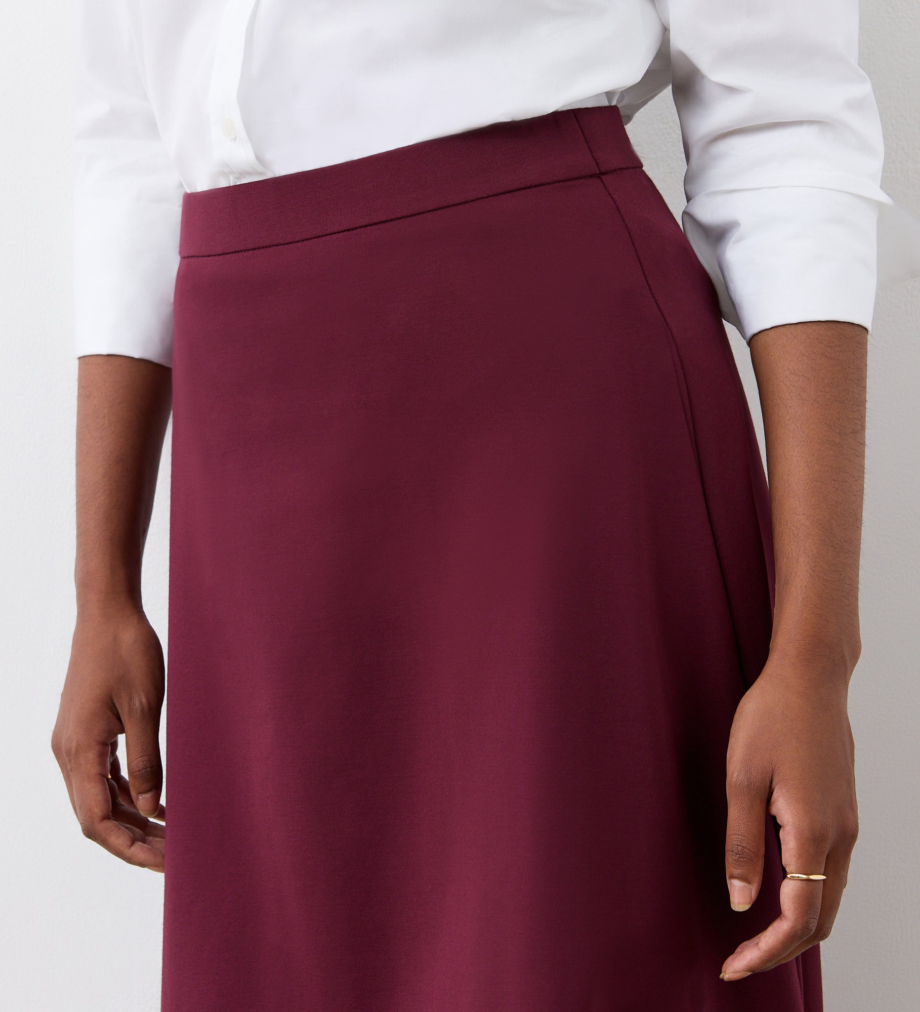 Burgundy jersey skirt best sale